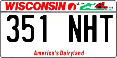 WI license plate 351NHT