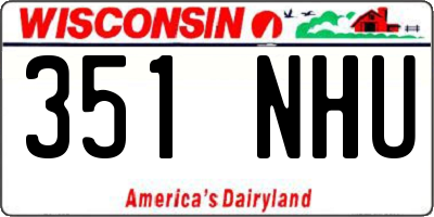 WI license plate 351NHU