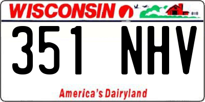 WI license plate 351NHV