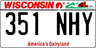WI license plate 351NHY