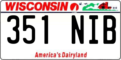 WI license plate 351NIB