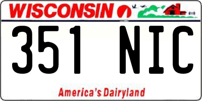 WI license plate 351NIC