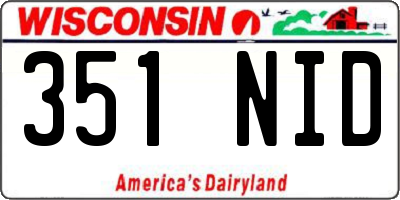 WI license plate 351NID