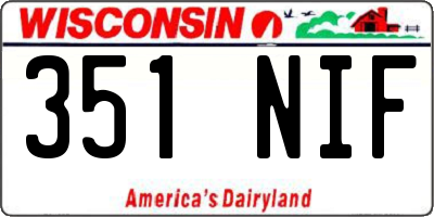 WI license plate 351NIF