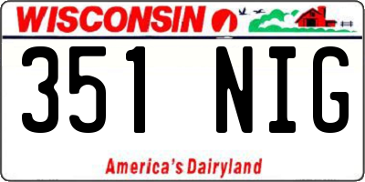 WI license plate 351NIG