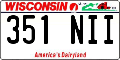 WI license plate 351NII