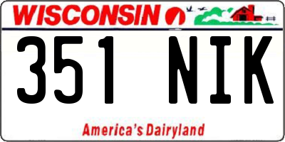 WI license plate 351NIK