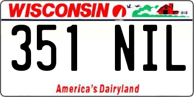 WI license plate 351NIL