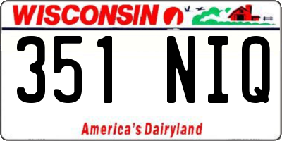 WI license plate 351NIQ