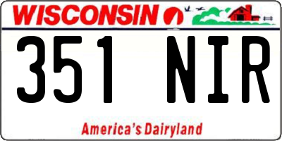 WI license plate 351NIR