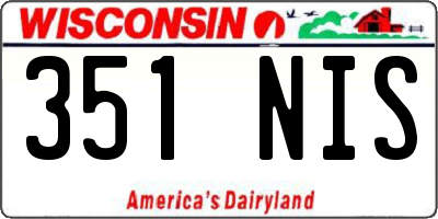 WI license plate 351NIS