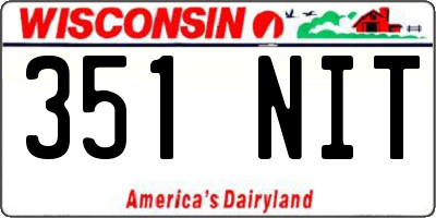 WI license plate 351NIT