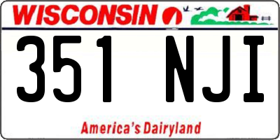 WI license plate 351NJI