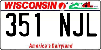 WI license plate 351NJL