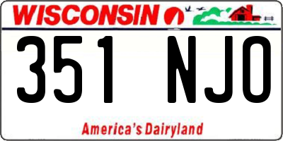 WI license plate 351NJO