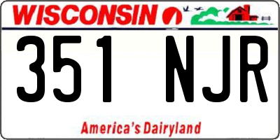 WI license plate 351NJR