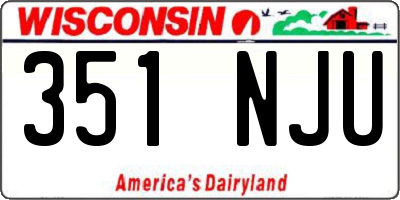 WI license plate 351NJU