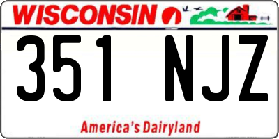 WI license plate 351NJZ