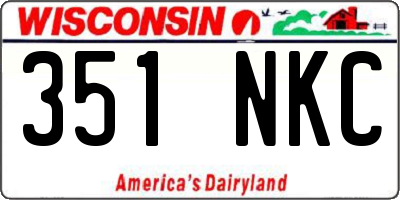 WI license plate 351NKC