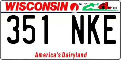 WI license plate 351NKE