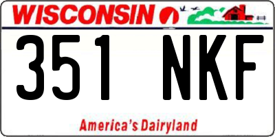 WI license plate 351NKF