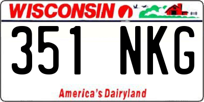 WI license plate 351NKG