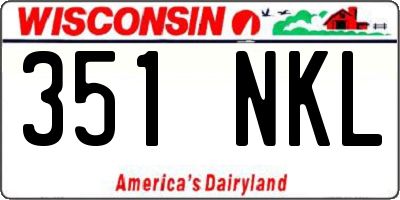 WI license plate 351NKL