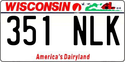 WI license plate 351NLK