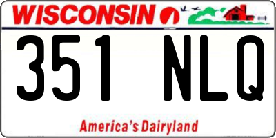 WI license plate 351NLQ