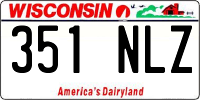WI license plate 351NLZ