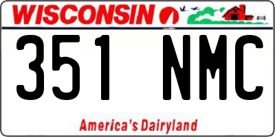 WI license plate 351NMC