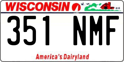 WI license plate 351NMF