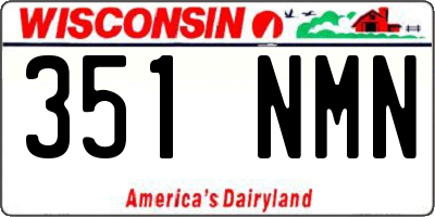 WI license plate 351NMN