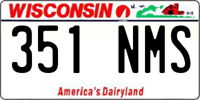 WI license plate 351NMS