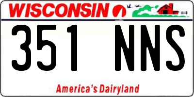 WI license plate 351NNS