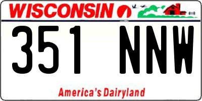 WI license plate 351NNW