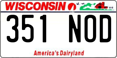 WI license plate 351NOD