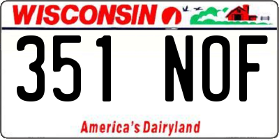 WI license plate 351NOF
