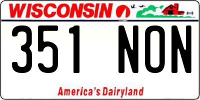 WI license plate 351NON
