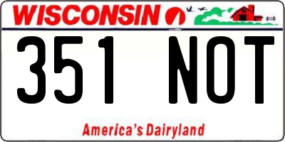 WI license plate 351NOT