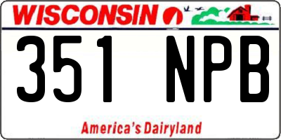 WI license plate 351NPB