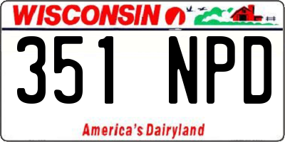 WI license plate 351NPD