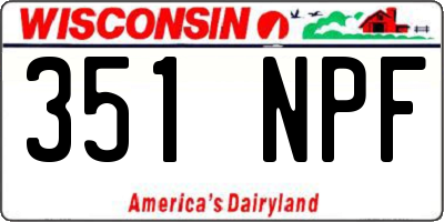 WI license plate 351NPF