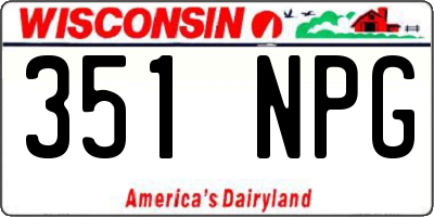 WI license plate 351NPG