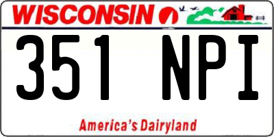 WI license plate 351NPI
