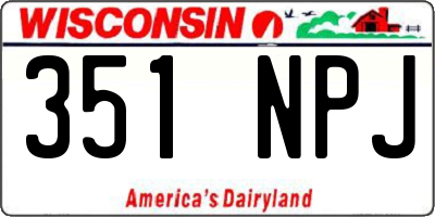 WI license plate 351NPJ