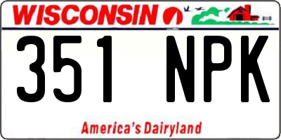 WI license plate 351NPK