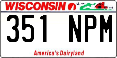 WI license plate 351NPM