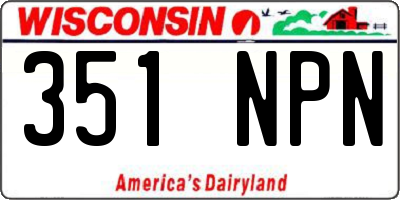 WI license plate 351NPN