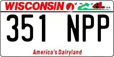 WI license plate 351NPP